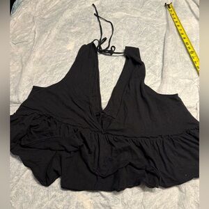 American Eagle Outfitters Black Ruffled Tank Top